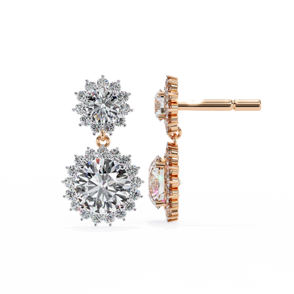 1.50 Carat Round Cut Diamond Drop & Dangle Earring - Fine Jewelry
