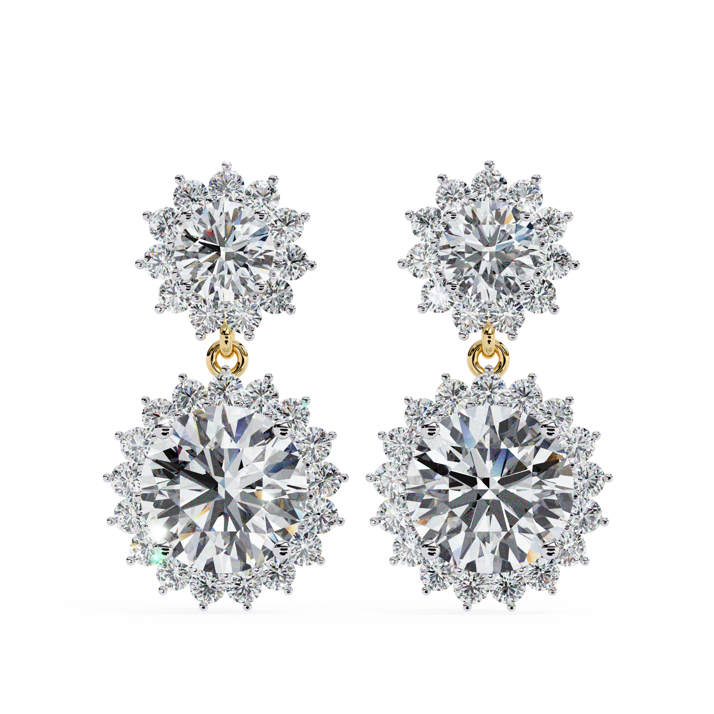 1.50 carat round cut diamond drop & dangle earring - fine jewelry