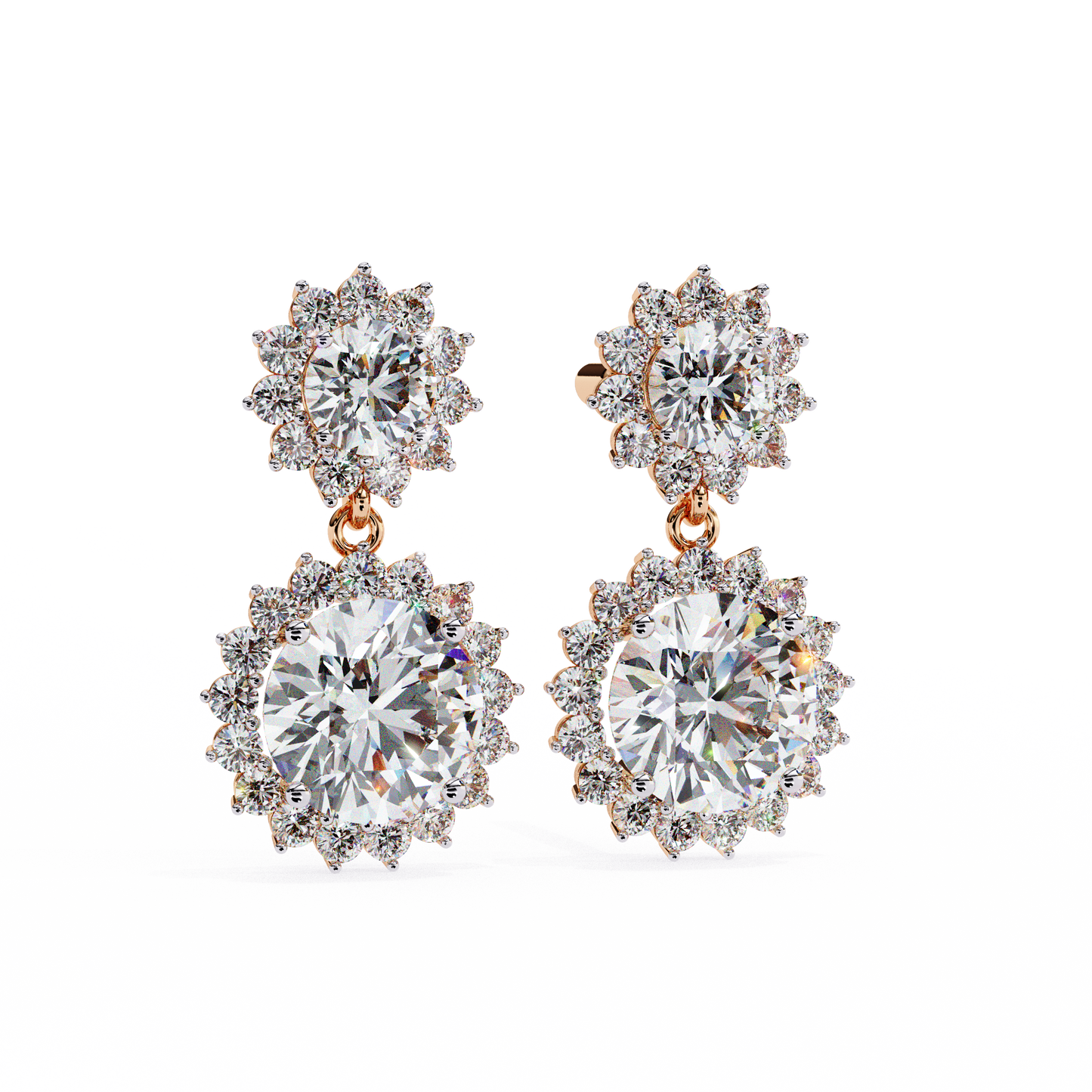 1.50 carat round cut diamond drop & dangle earring - fine jewelry