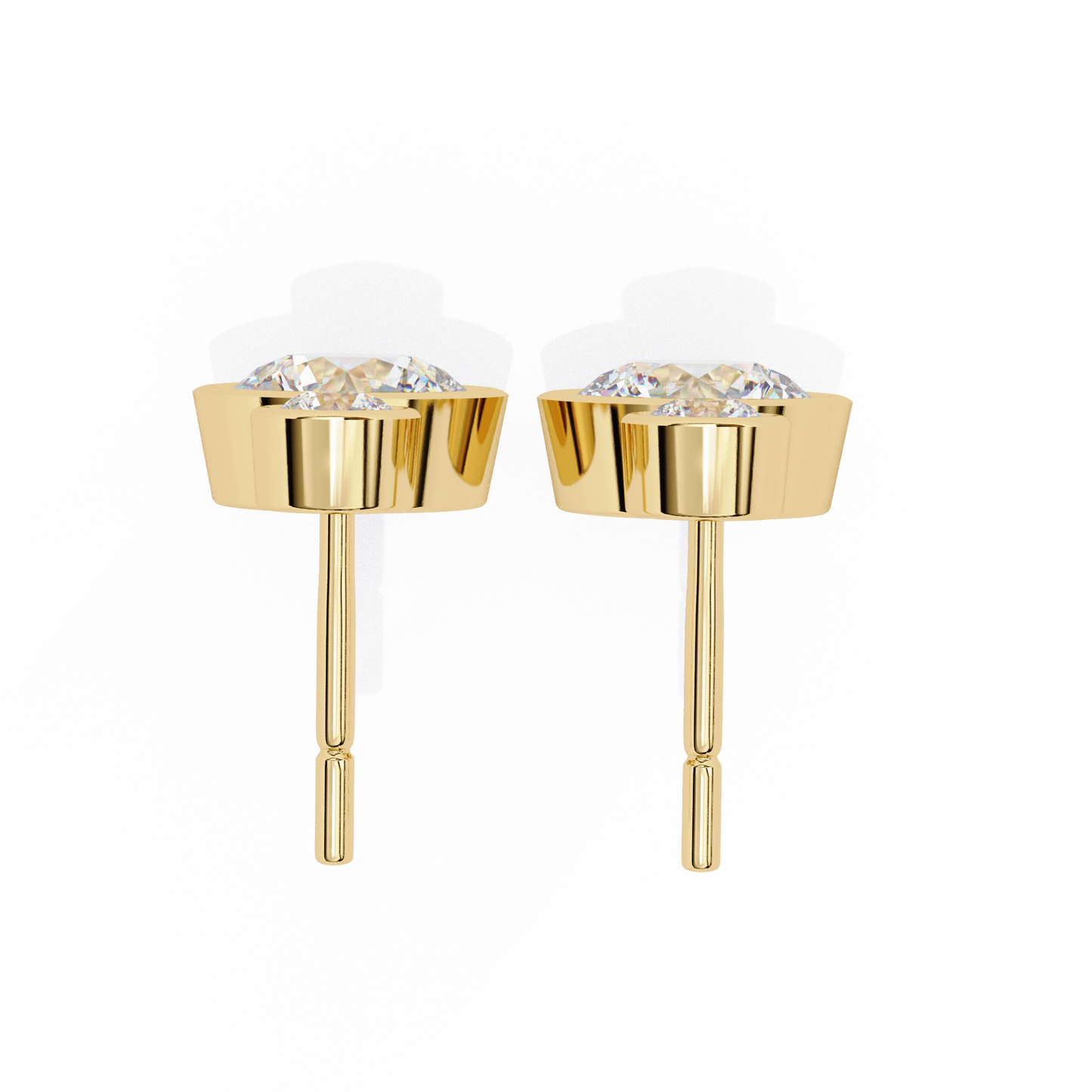 2.00 carat round cut bezel set diamond drop earrings – modern fine jewelry
