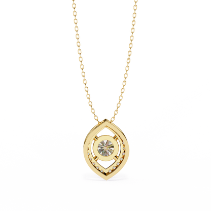 LGD Pendant Round Stone (0.56ct ) In 14K Gold Without Chain