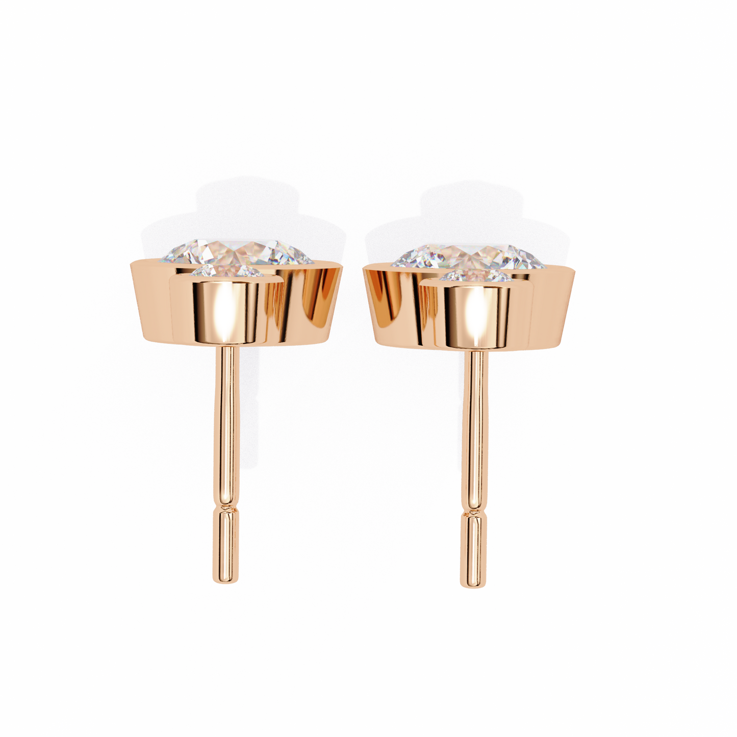 2.00 carat round cut bezel set diamond drop earrings – modern fine jewelry