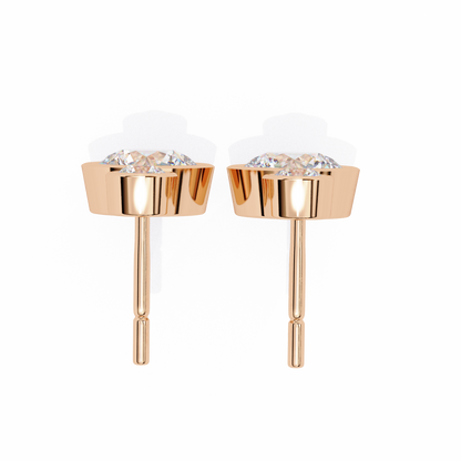 2.00 Carat Round Cut Bezel Set Diamond Drop Earrings – Modern Fine Jewelry