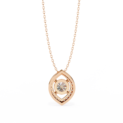 LGD Pendant Round Stone (0.56ct ) In 14K Gold Without Chain
