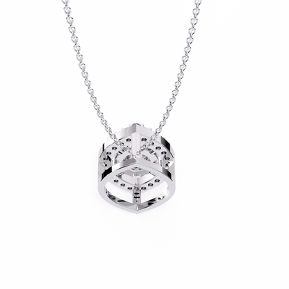 LGD Pendant Round Stone (0.56ct ) In 14K Gold Without Chain