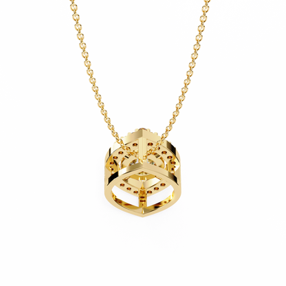 LGD Pendant Round Stone (0.56ct ) In 14K Gold Without Chain