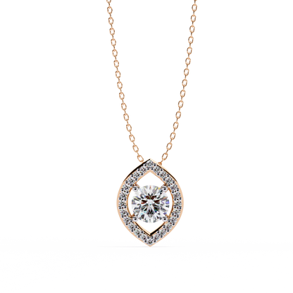 LGD Pendant Round Stone (0.56ct ) In 14K Gold Without Chain