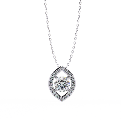 LGD Pendant Round Stone (0.56ct ) In 14K Gold Without Chain