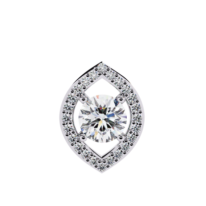 LGD Pendant Round Stone (0.56ct ) In 14K Gold Without Chain