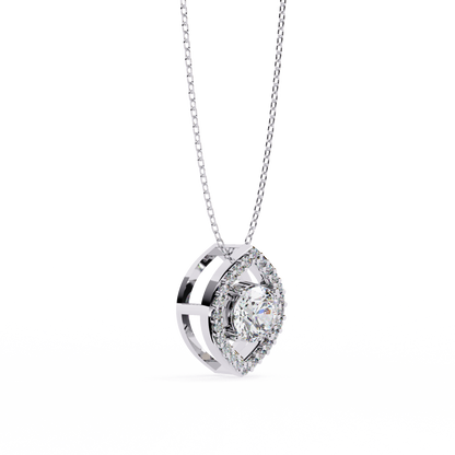 LGD Pendant Round Stone (0.56ct ) In 14K Gold Without Chain