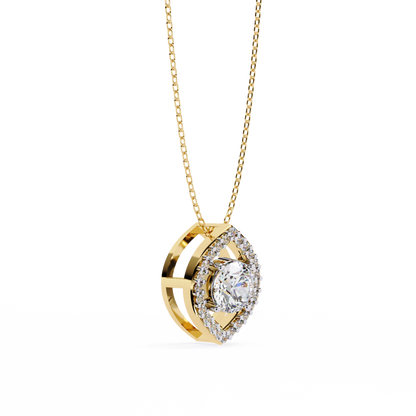 LGD Pendant Round Stone (0.56ct ) In 14K Gold Without Chain