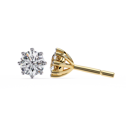 2.60 Carat Round Cut Diamond Solitaire Stud Earrings – Luxury Fine Jewelry