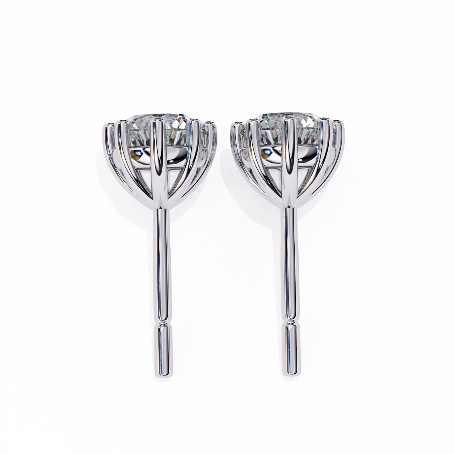2.60 carat round cut diamond solitaire stud earrings – luxury fine jewelry