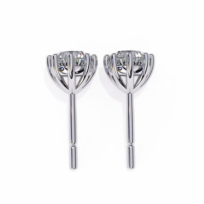 2.60 Carat Round Cut Diamond Solitaire Stud Earrings – Luxury Fine Jewelry