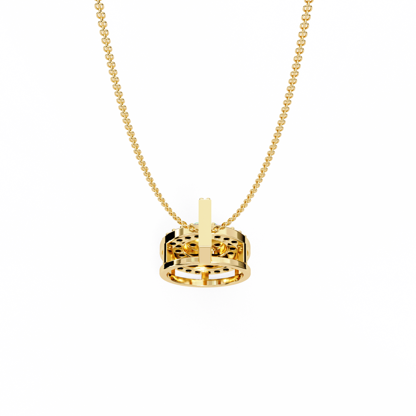round cut cluster diamond pendant necklace with double halo –  elegant fine jewelry