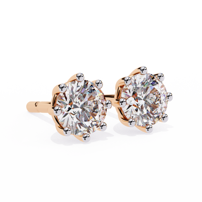 2.60 Carat Round Cut Diamond Solitaire Stud Earrings – Luxury Fine Jewelry