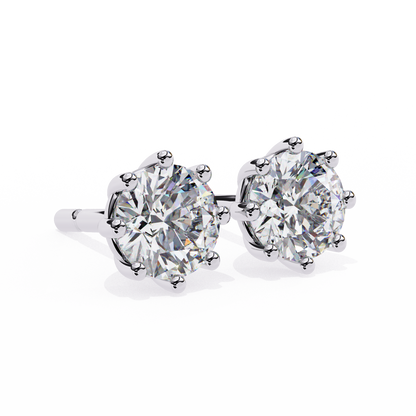 2.60 Carat Round Cut Diamond Solitaire Stud Earrings – Luxury Fine Jewelry