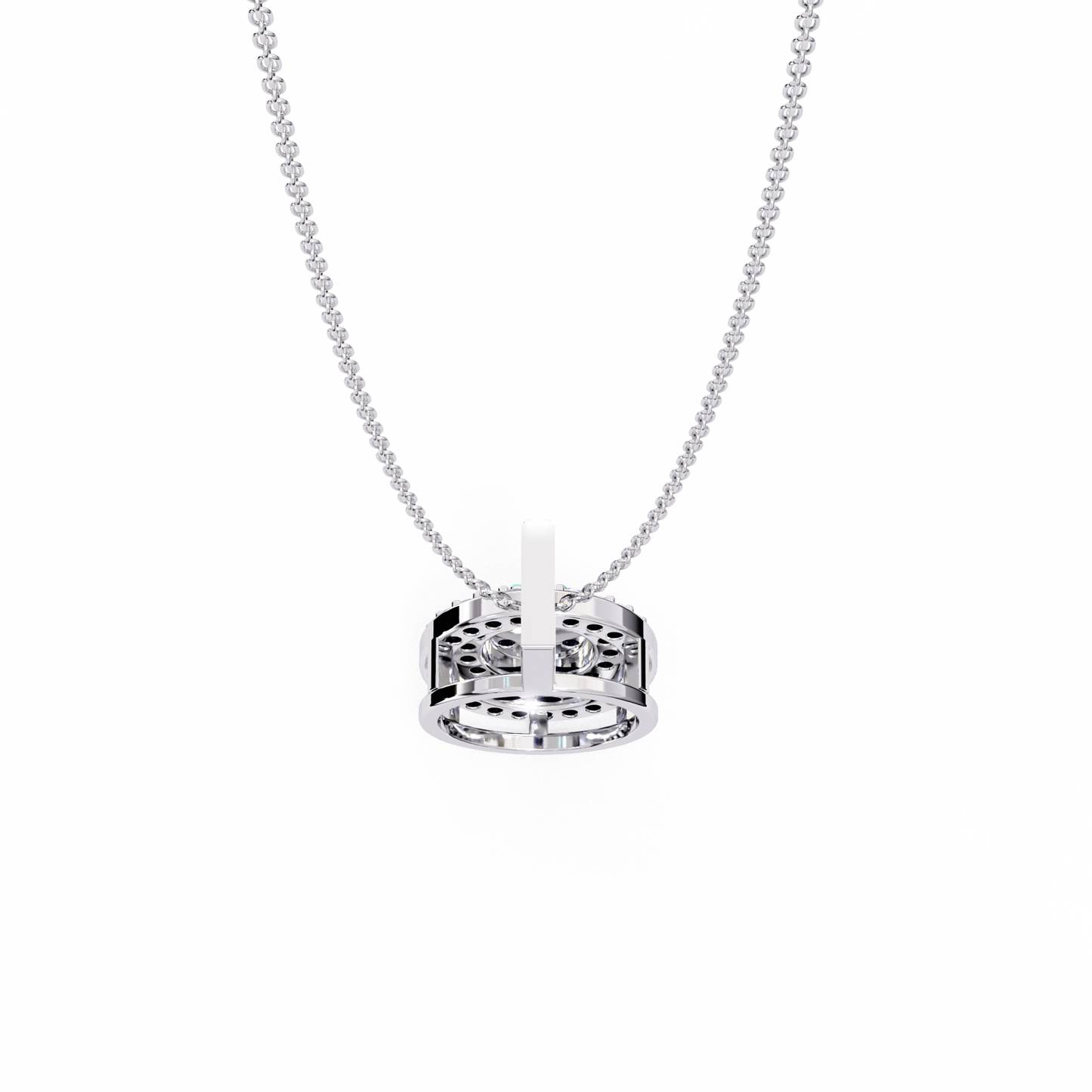 round cut cluster diamond pendant necklace with double halo –  elegant fine jewelry