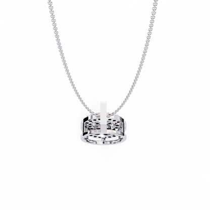 Round Cut Cluster Diamond Pendant Necklace with Double Halo –  Elegant Fine Jewelry