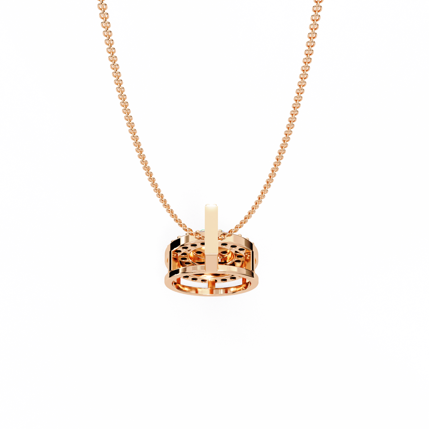 round cut cluster diamond pendant necklace with double halo –  elegant fine jewelry