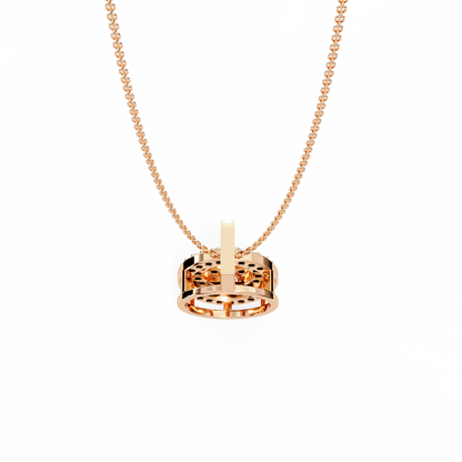 Round Cut Cluster Diamond Pendant Necklace with Double Halo –  Elegant Fine Jewelry