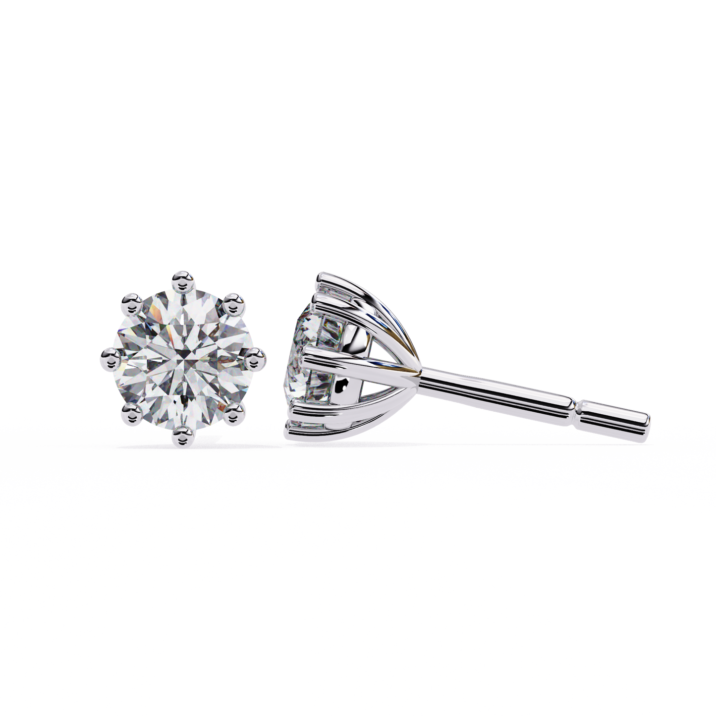 2.60 carat round cut diamond solitaire stud earrings – luxury fine jewelry