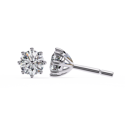 2.60 Carat Round Cut Diamond Solitaire Stud Earrings – Luxury Fine Jewelry