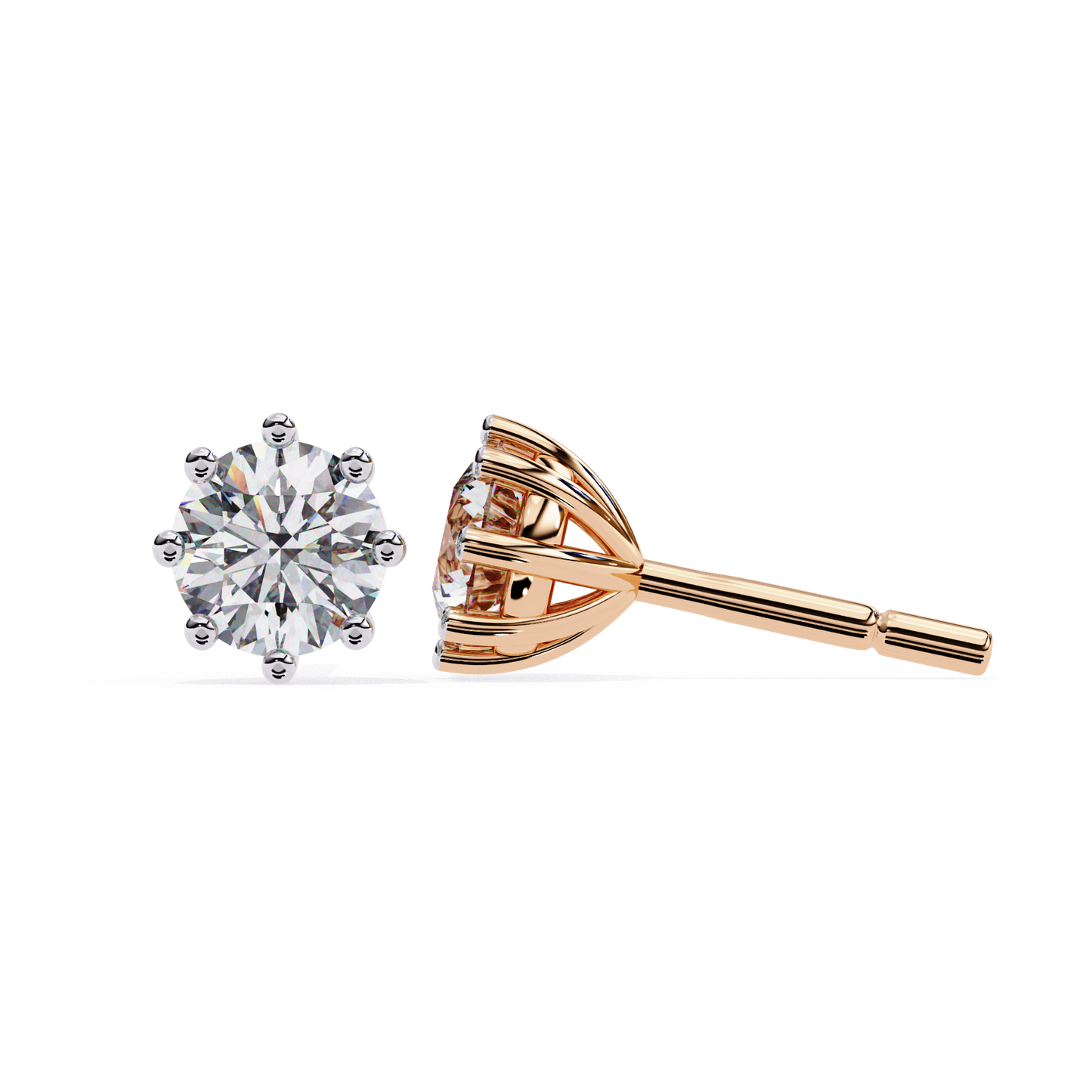2.60 carat round cut diamond solitaire stud earrings – luxury fine jewelry