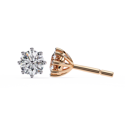 2.60 Carat Round Cut Diamond Solitaire Stud Earrings – Luxury Fine Jewelry