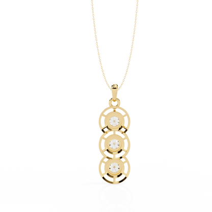 LGD Pendant Round Stone (1.23ct) In 14K Gold Without Chain