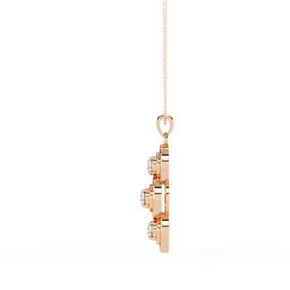 LGD Pendant Round Stone (1.23ct) In 14K Gold Without Chain