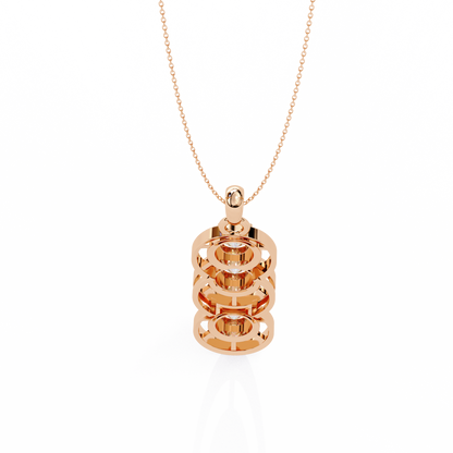 LGD Pendant Round Stone (1.23ct) In 14K Gold Without Chain