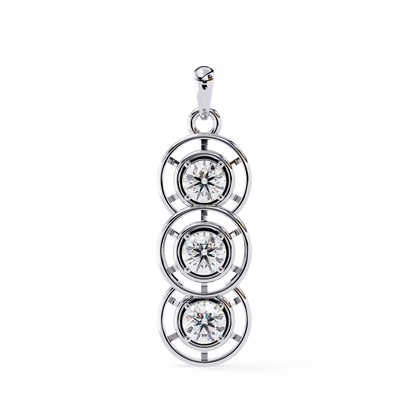 LGD Pendant Round Stone (1.23ct) In 14K Gold Without Chain