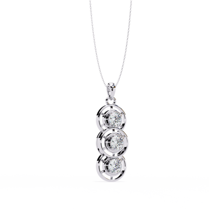 LGD Pendant Round Stone (1.23ct) In 14K Gold Without Chain