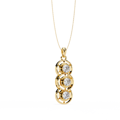 LGD Pendant Round Stone (1.23ct) In 14K Gold Without Chain