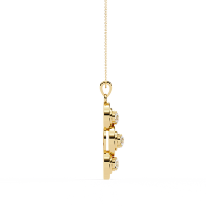 LGD Pendant Round Stone (1.23ct) In 14K Gold Without Chain