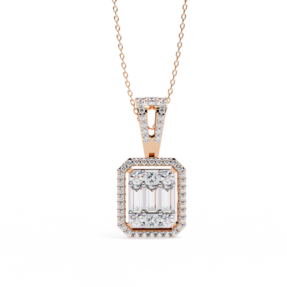 LGD  Pendant Round Stone (0.71ct ) In 14K Gold Without Chain