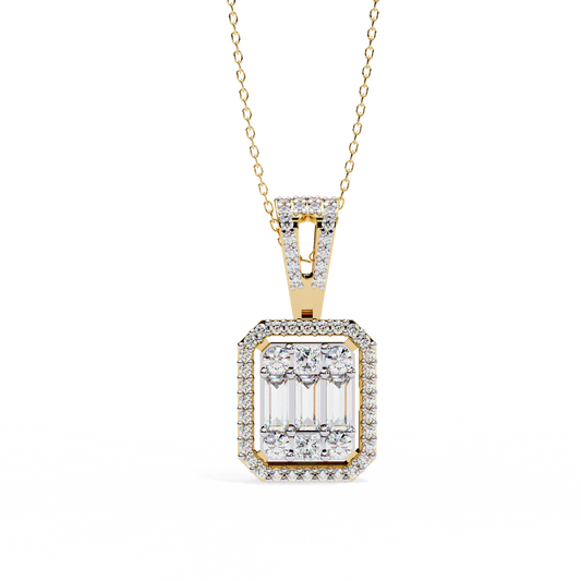 LGD  Pendant Round Stone (0.71ct ) In 14K Gold Without Chain