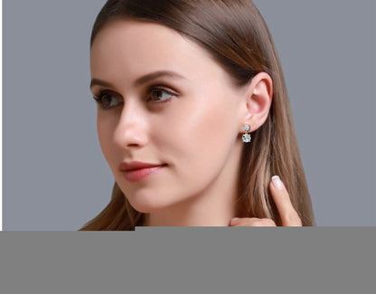 3.20 Carat Round Cut Diamond Two-Stone Drop Earrings – Elegant Jewelry Collection