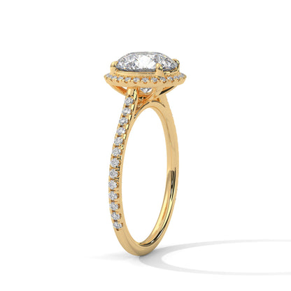 1.52 Carat Round Cut Halo Diamond Engagement Ring for Women – Elegant Bridal Jewelry
