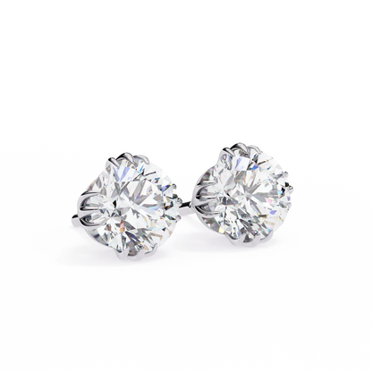 2.80 Carat Round Cut Diamond Solitaire Stud Earrings – Elegant Everyday Jewelry