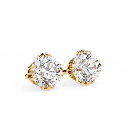2.80 Carat Round Cut Diamond Solitaire Stud Earrings – Elegant Everyday Jewelry