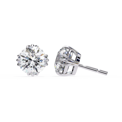 2.80 Carat Round Cut Diamond Solitaire Stud Earrings – Elegant Everyday Jewelry