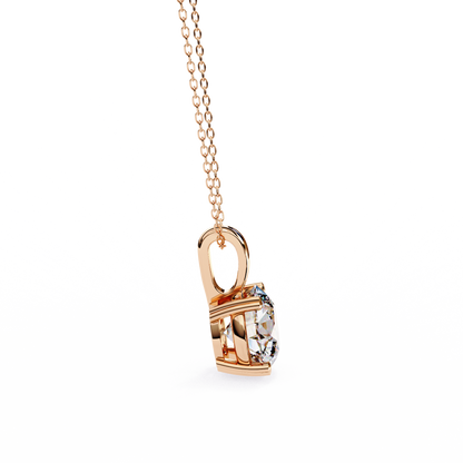LGD Pendant Round Stone (0.80ct) In 14K Gold Without Chain