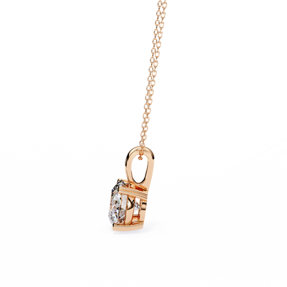 LGD Pendant Round Stone (0.80ct) In 14K Gold Without Chain