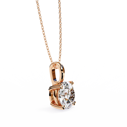 LGD Pendant Round Stone (0.80ct) In 14K Gold Without Chain