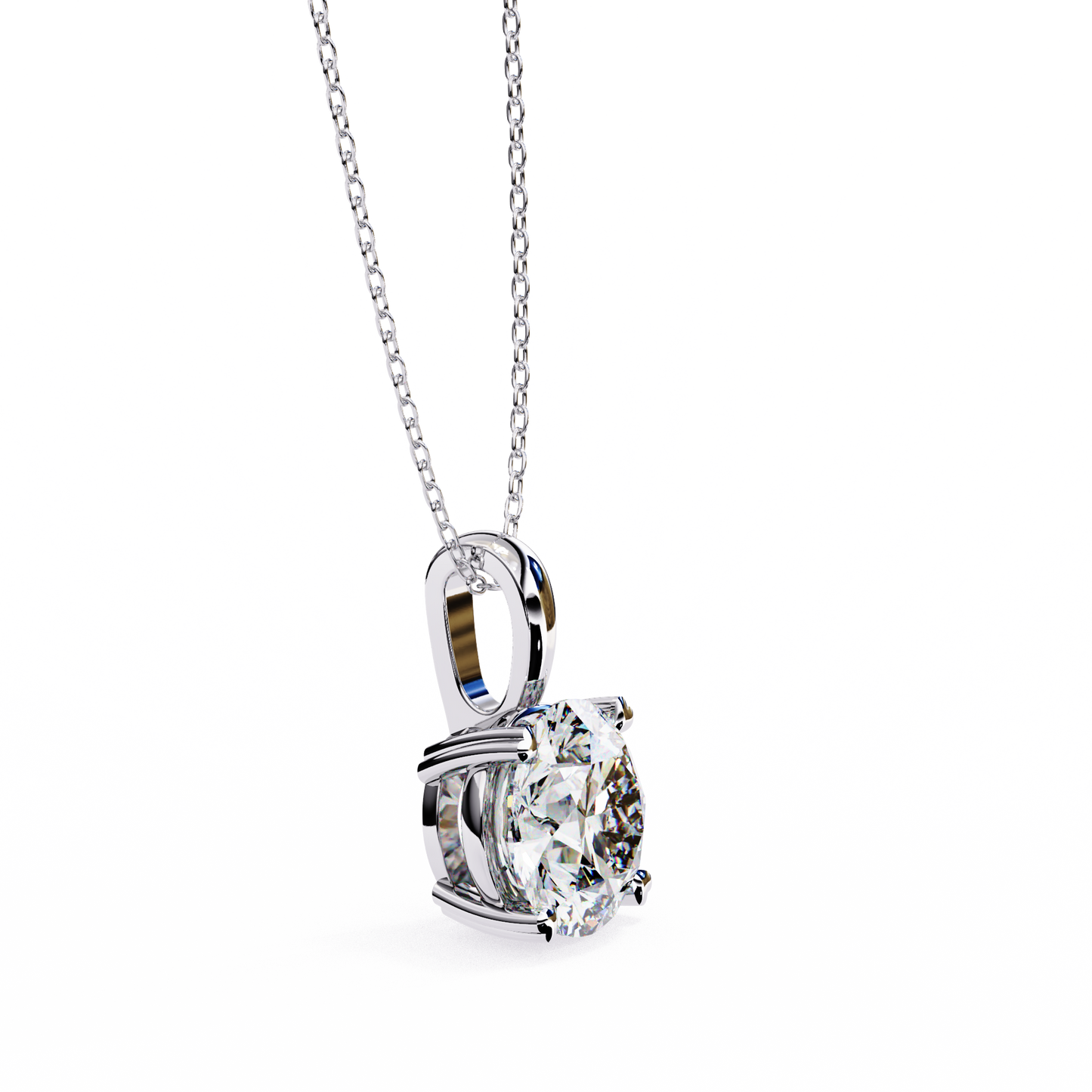 lgd pendant round stone (0.80ct) in 14k gold without chain