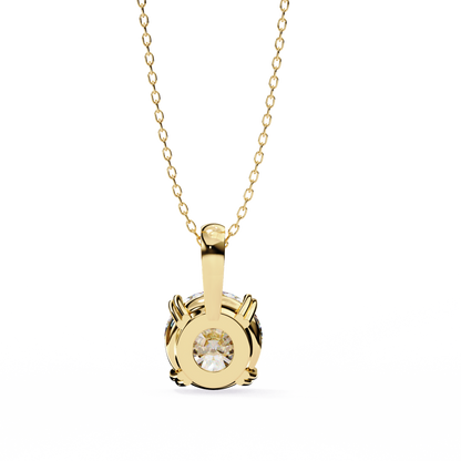 LGD Pendant Round Stone (0.80ct) In 14K Gold Without Chain