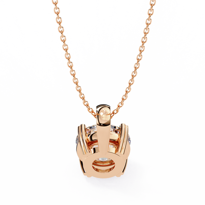 LGD Pendant Round Stone (0.80ct) In 14K Gold Without Chain