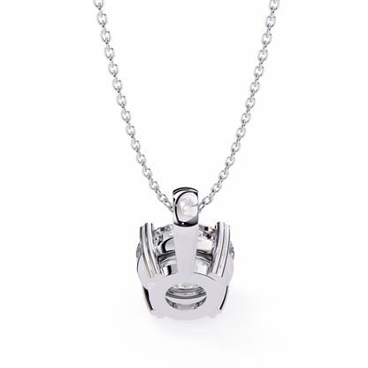 LGD Pendant Round Stone (0.80ct) In 14K Gold Without Chain